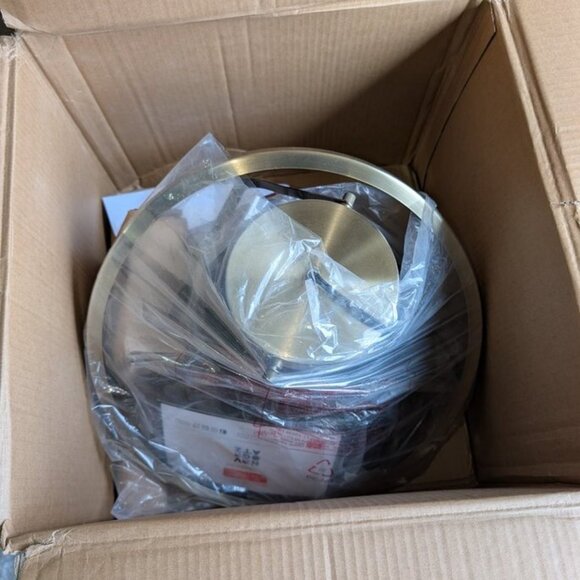 Novogratz X Globe Electric Matte Brass Large Shade Kitchen Hanging Pendant Light - Picture 6 of 6